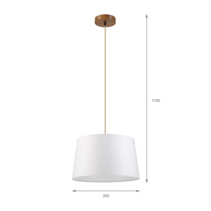 AIDA cable-suspended pendant light 1xE27/60W/230V Ø35 cm Oak/Brown/White