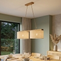 AIDA pendant lamp on cord, 2× E27/15W/230V, Ø 35 cm, oak/raffia