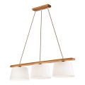 AIDA pendant light on cord, 3x E27/60W/230V, oak