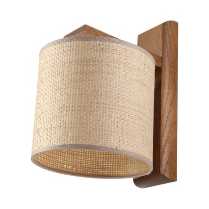 AIDA Wall Light 1x E27/15W/230V Oak/Raffia