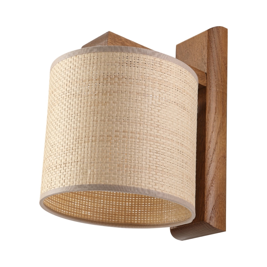 AIDA Wall Light 1x E27/15W/230V Oak/Raffia