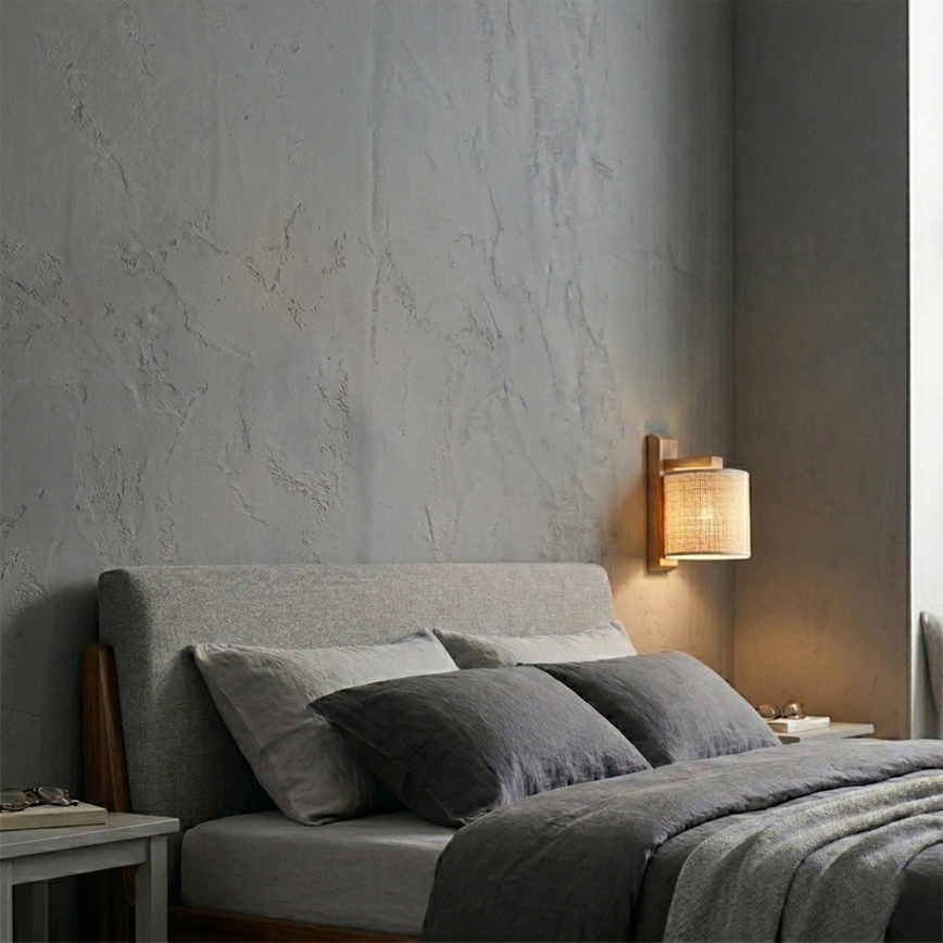 AIDA Wall Light 1x E27/15W/230V Oak/Raffia