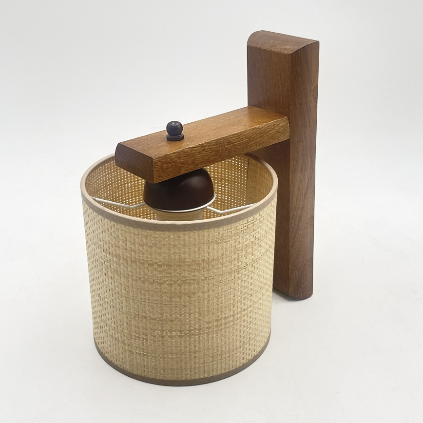 AIDA Wall Light 1x E27/15W/230V Oak/Raffia