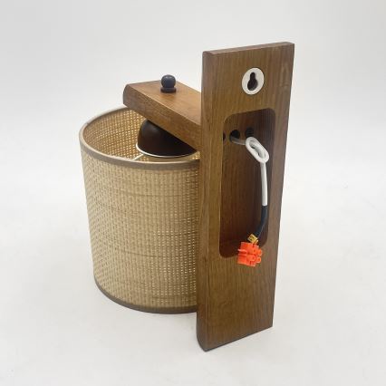 AIDA Wall Light 1x E27/15W/230V Oak/Raffia
