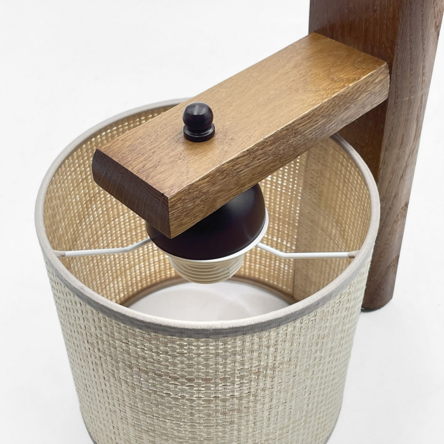 AIDA Wall Light 1x E27/15W/230V Oak/Raffia