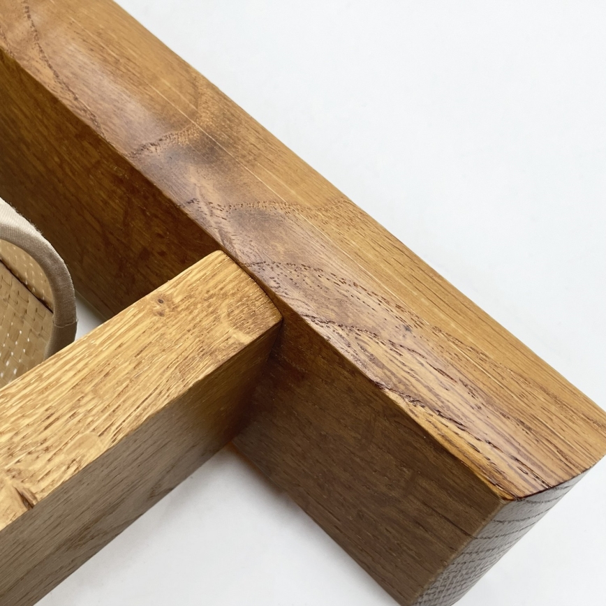 AIDA Wall Light 1x E27/15W/230V Oak/Raffia