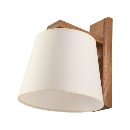 AIDA Wall Light 1xE27/15W/230V Oak/Cream