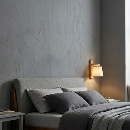 AIDA Wall Light 1xE27/15W/230V Oak/Cream