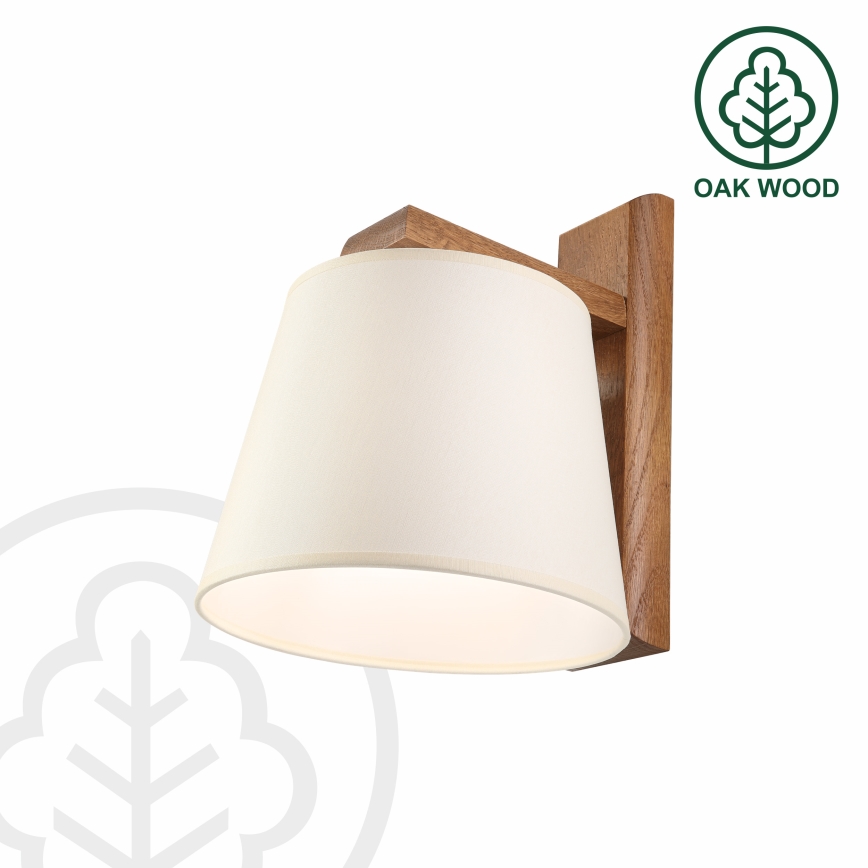 AIDA Wall Light 1xE27/15W/230V Oak/Cream