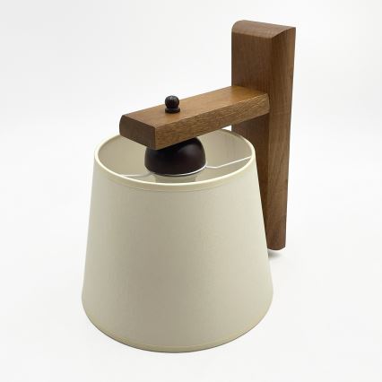 AIDA Wall Light 1xE27/15W/230V Oak/Cream