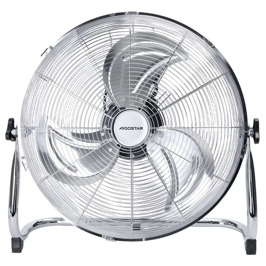 Aigostar - 100W/230V Pedestal Fan, 54 cm Ø, Glossy Chrome