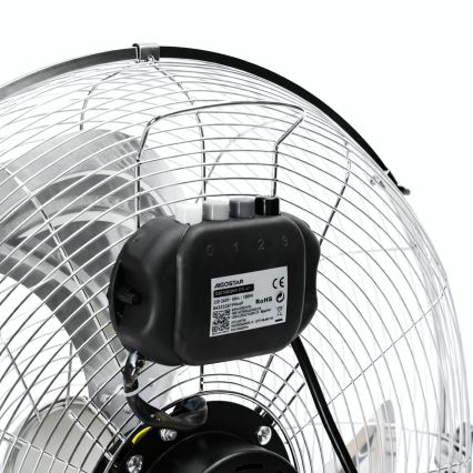 Aigostar - 100W/230V Pedestal Fan, 54 cm Ø, Glossy Chrome