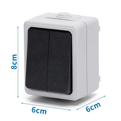 Aigostar - 2-Button Alternating Wall Switch IP54