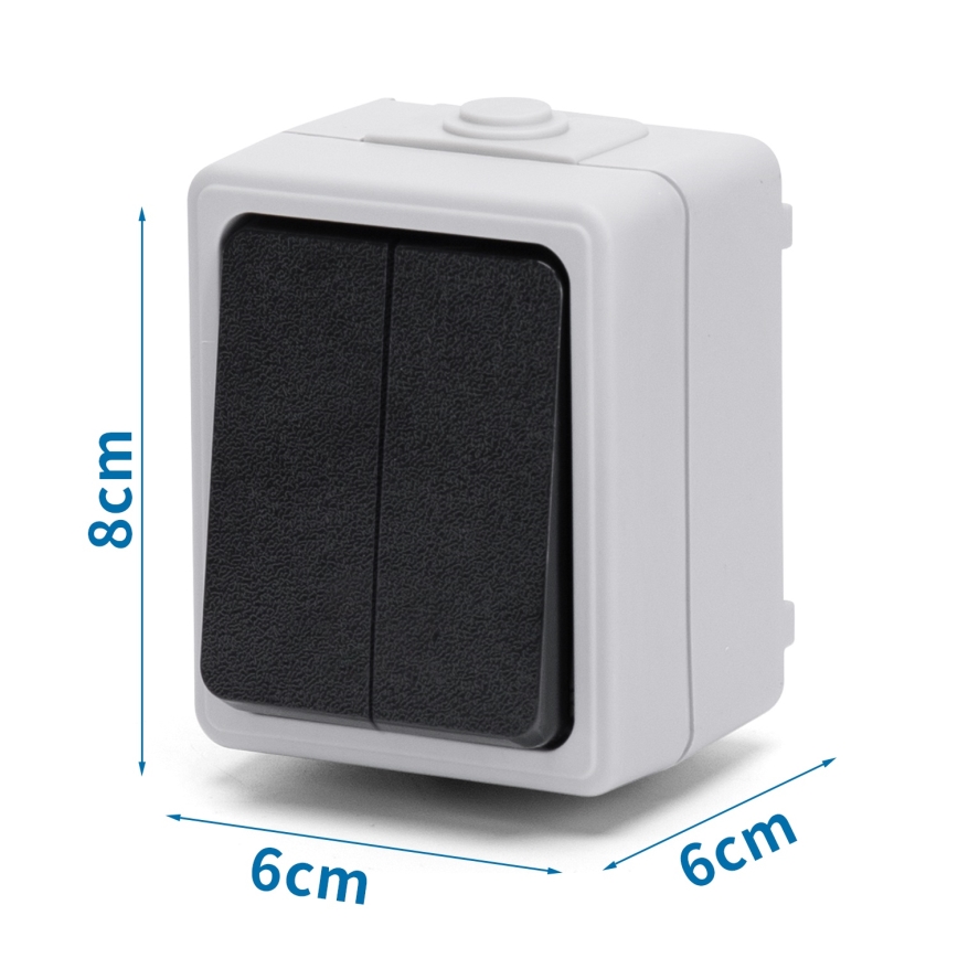 Aigostar - 2-Button Alternating Wall Switch IP54