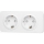 Aigostar - 2-Gang SCHUKO Wall Socket with Frame, 250V/16A, White