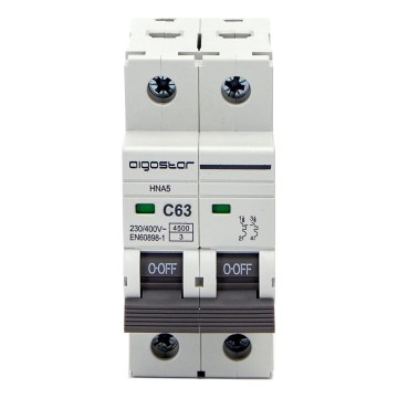 Aigostar - 2-pole Circuit Breaker 2P-63A-C 230-400V
