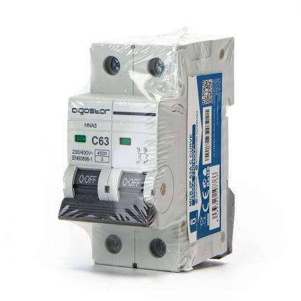 Aigostar - 2-pole Circuit Breaker 2P-63A-C 230-400V