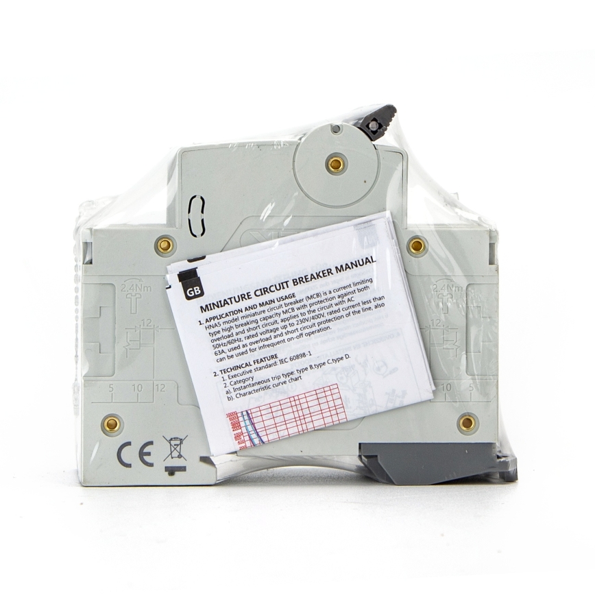 Aigostar - 2-pole Circuit Breaker 2P-63A-C 230-400V