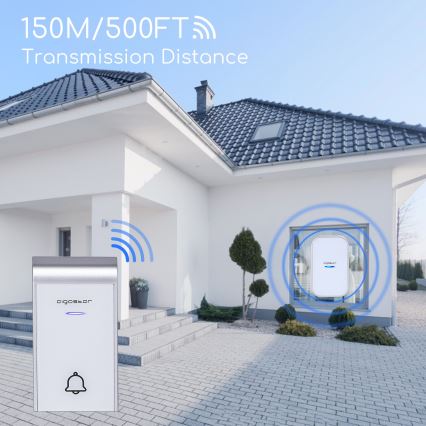 Aigostar - Wireless Plug-in Doorbell 230V/12V IP44 White