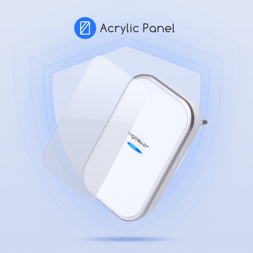 Aigostar - Wireless Plug-in Doorbell 230V/12V IP44 White