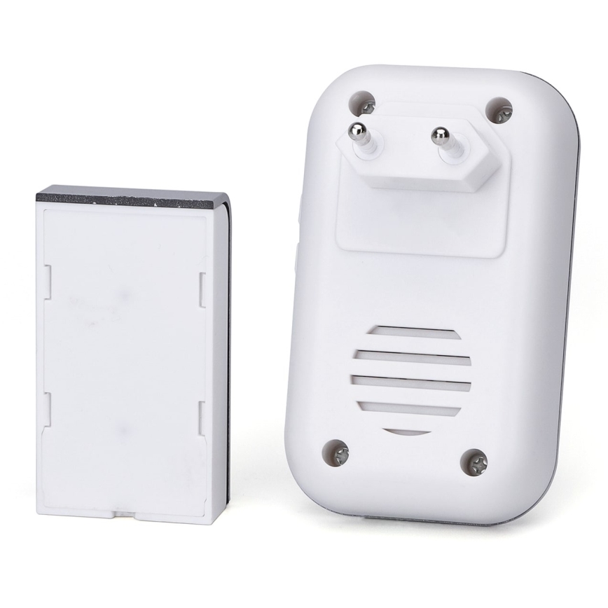 Aigostar - Wireless Plug-in Doorbell 230V/12V IP44 White