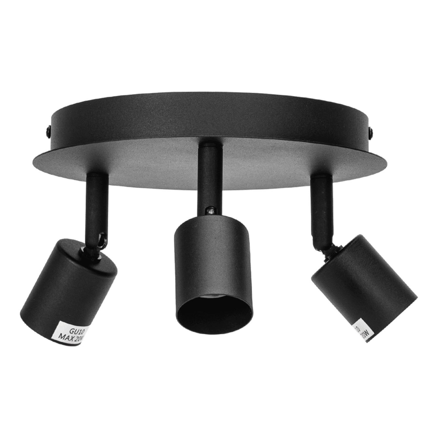 Aigostar - 3-Light GU10 Spotlight, 60W, 230V, Black