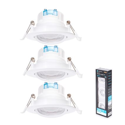 Aigostar - 3-piece set LED recessed downlight LED/5W/230V 6500K Ø 8.5 cm white