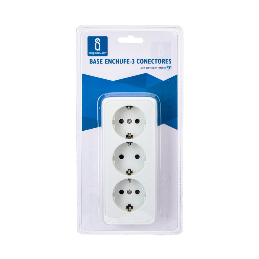 Aigostar - 3-Socket SCHUKO Wall Socket 250 V / 16 A