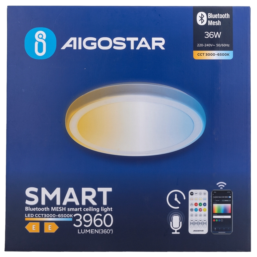 Aigostar - LED Dimmable Ceiling Light MESH LED/36W/230V 3000-6500K Ø 49.5 cm + remote control