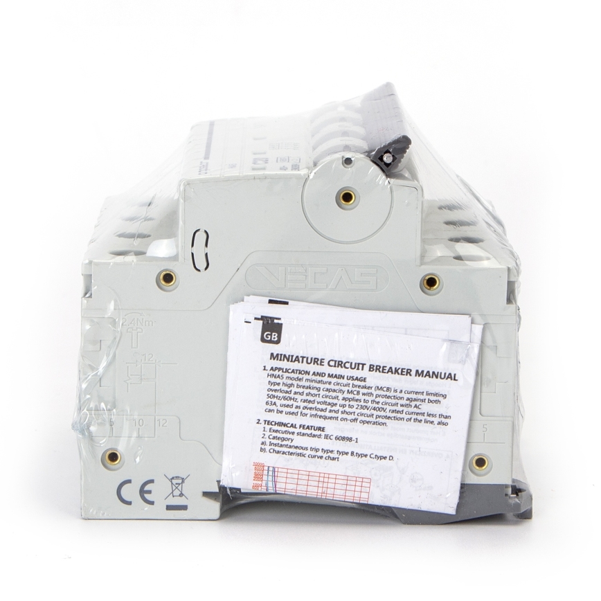 Aigostar - 4-Pole Circuit Breaker 4P-20A-C 400V