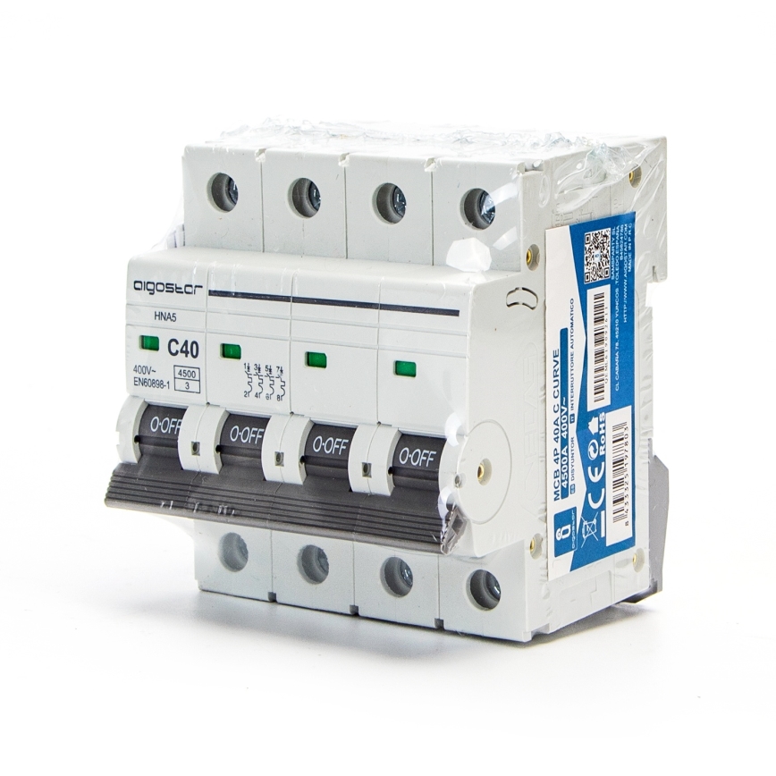 Aigostar - 4-pole circuit breaker 4P-40A-C 400V