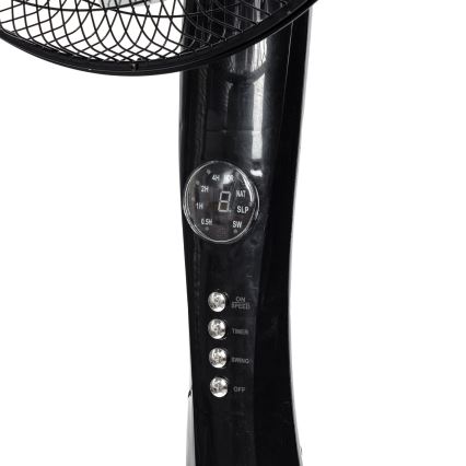 Aigostar - 130 cm Pedestal Fan, 50W/230V, Black + Remote Control