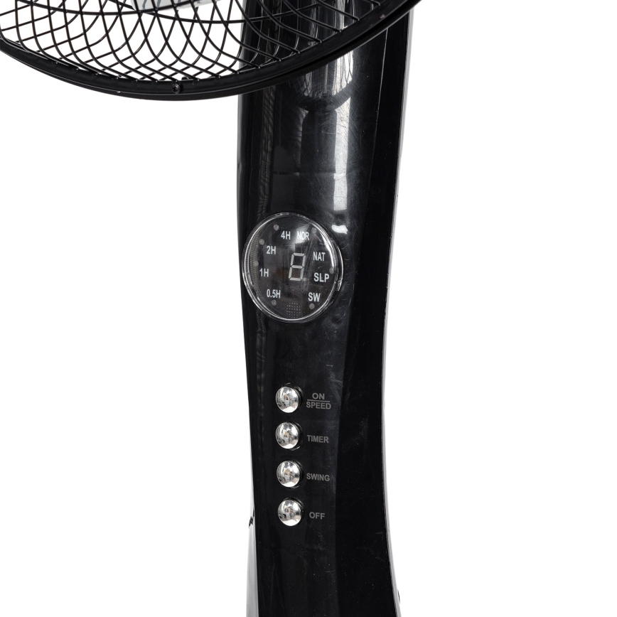 Aigostar - 130 cm Pedestal Fan, 50W/230V, Black + Remote Control