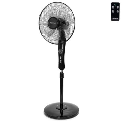 Aigostar - 130 cm Pedestal Fan, 50W/230V, Black + Remote Control