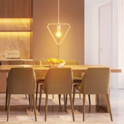 Aigostar - Cable-hung pendant lamp, 1x E27/60W/230V, beige