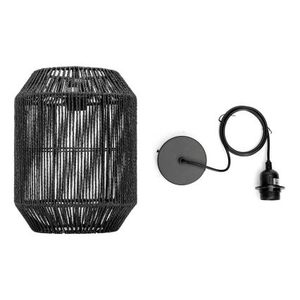 Aigostar - Cable-suspended pendant light 1xE27/60W/230V black Ø 23 cm