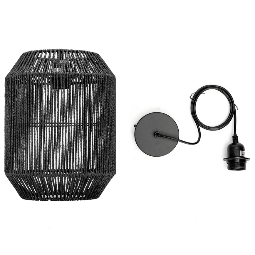 Aigostar - Cable-suspended pendant light 1xE27/60W/230V black Ø 23 cm