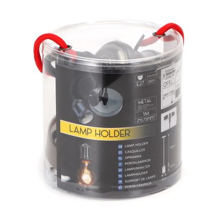 Aigostar - Charging cable 1xE27/60W/230V anthracite