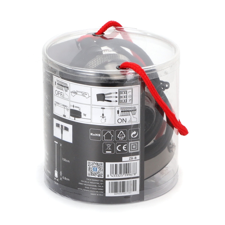 Aigostar - Charging cable 1xE27/60W/230V anthracite