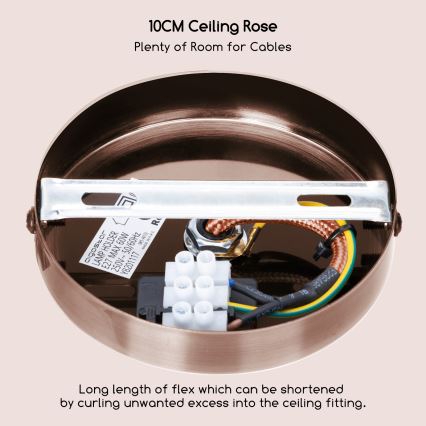 Aigostar - Charging cable 1xE27/60W/230V copper