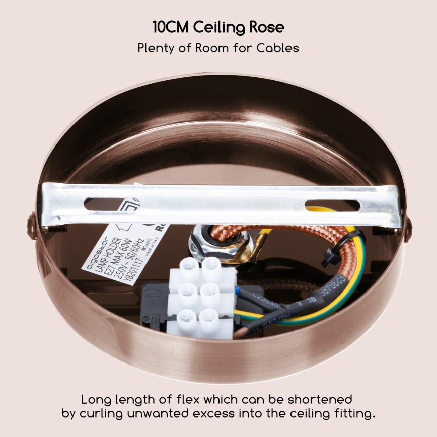 Aigostar - Charging cable 1xE27/60W/230V copper