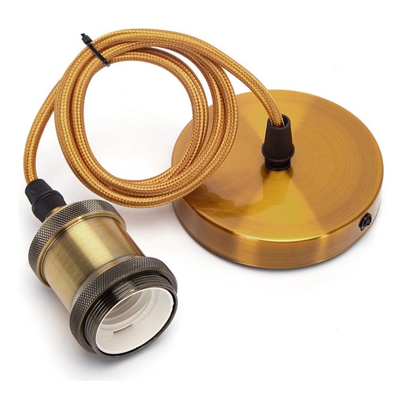 Aigostar - Charging cable 1xE27/60W/230V gold