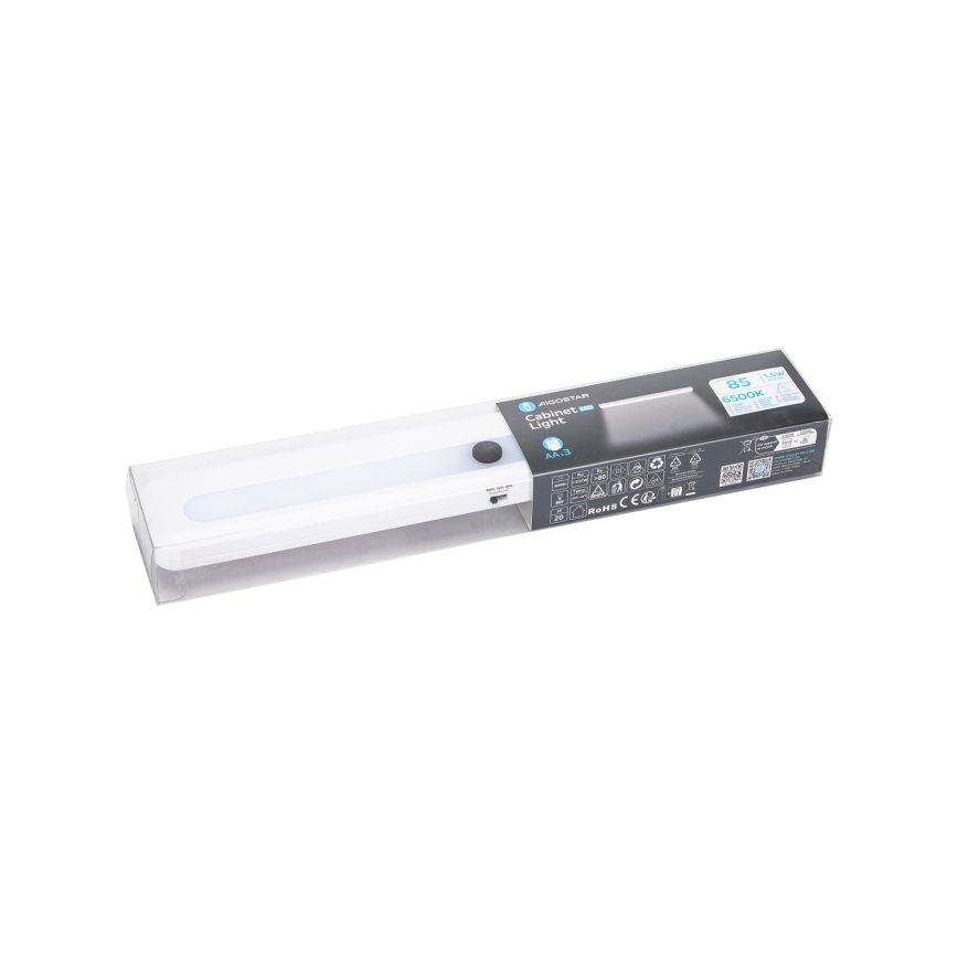 Aigostar - Dimmable LED Cabinet Light LED/1.5W/3xAA 6500K White