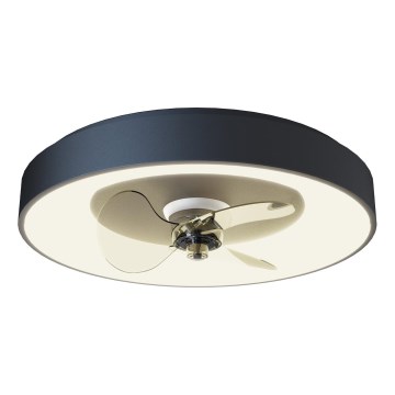 Aigostar - Dimmable LED Ceiling Fan, 40W, 230V, 2700-6500K, 48 cm + Remote Control, Black