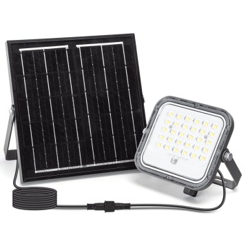 Aigostar - Dimmable LED Solar Floodlight 50W / 3.4V, 3000/4000/6500K, IP66, 4000 mAh + Remote Control