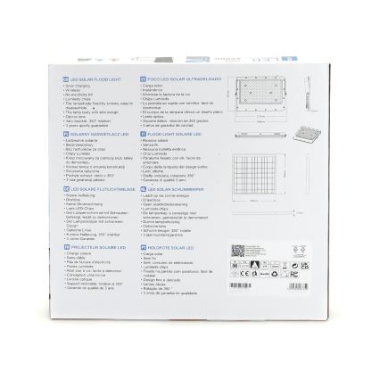 Aigostar - Dimmable Solar LED Floodlight / 200 W / 3.2 V / IP65 / 20,000 mAh + Remote Control