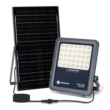 Aigostar - Dimmable LED Solar Floodlight LED/200W/3.4V IP65 15000 mAh + Remote Control