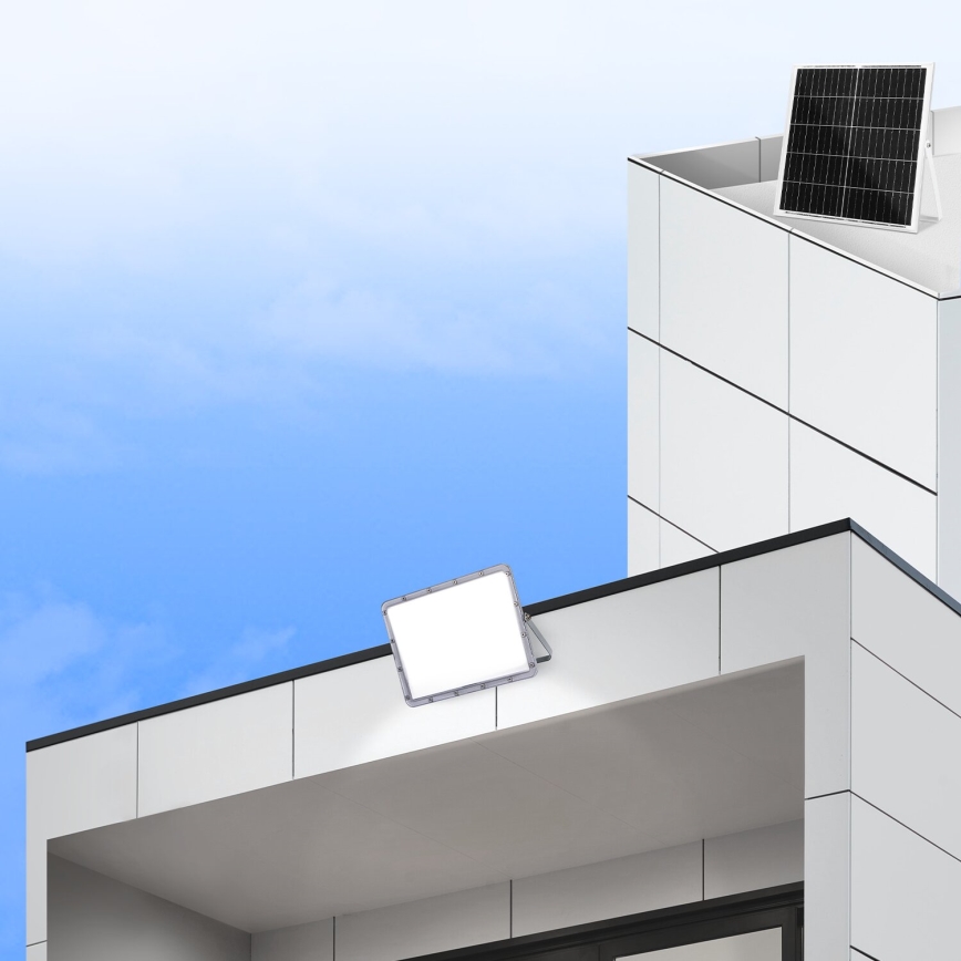 Aigostar - 200W Dimmable Solar LED Floodlight, 3.4V, 20000 mAh, IP65, with Remote Control