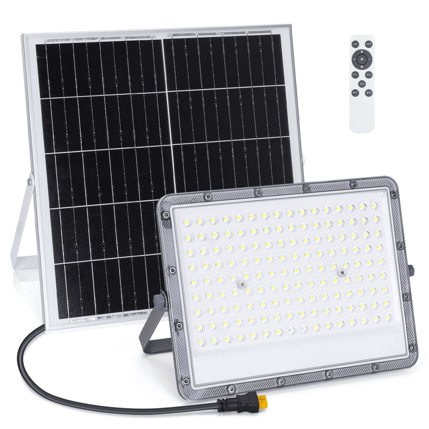 Aigostar - 200W Dimmable Solar LED Floodlight, 3.4V, 20000 mAh, IP65, with Remote Control