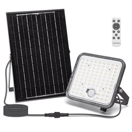 Aigostar - LED Dimmable Solar Floodlight with Sensor LED/120W/3,4V 6500K IP66 8000 mAh + remote control